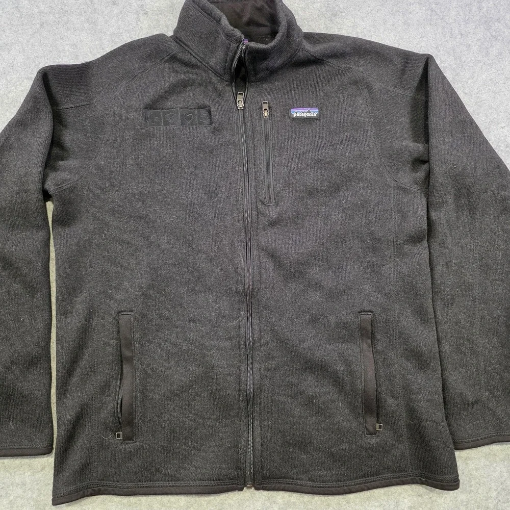 Patagonia Better Sweater Jacket Mens Large Black Full Zip Fleece Veterinarian